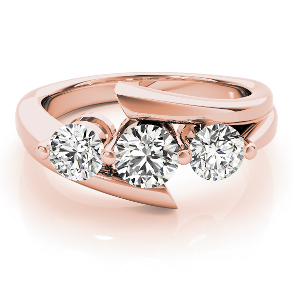 The Celine Three-Stone Engagement Ring, set view