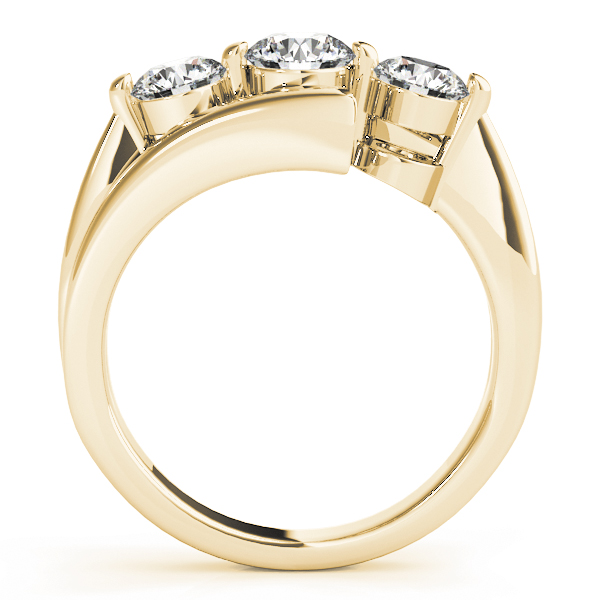 The Celine Three-Stone Engagement Ring, side view