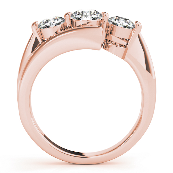 The Celine Three-Stone Engagement Ring, side view