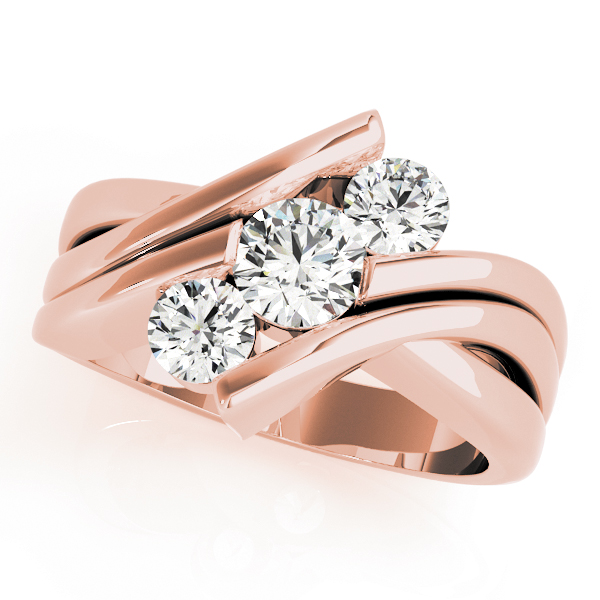 The Zara Three-Stone Engagement Ring, front view