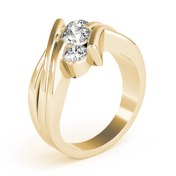 The Zara Three-Stone Engagement Ring, upright view