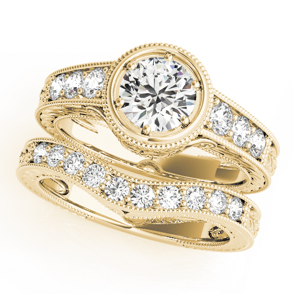 The Penelope Vintage Engagement Ring, set view