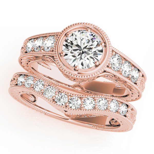 The Penelope Vintage Engagement Ring, set view