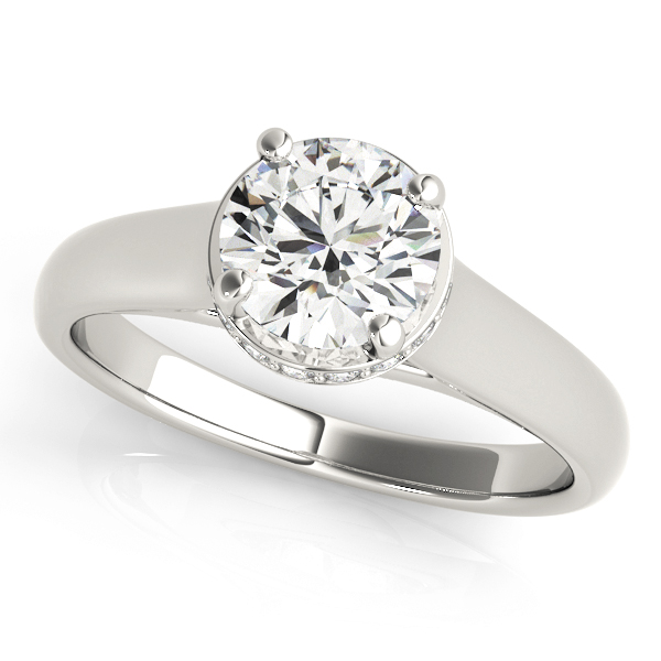 Solitaire Hidden Halo Trellis Engagement Ring