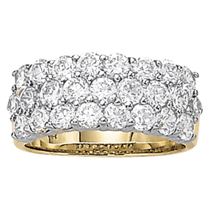 Multirow Prong Set Pyramid Ring
