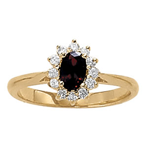 Floral Halo Oval Shape Color Rings
