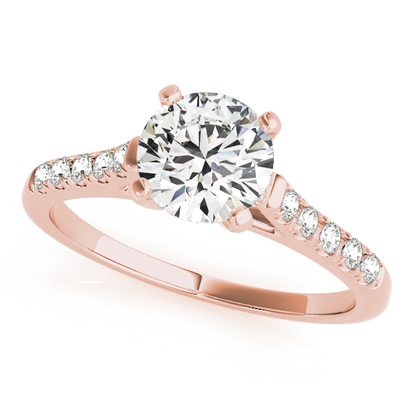 Single Row Split-Prong Cathedral Engagement Ring