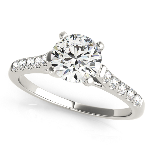 Single Row Split-Prong Cathedral Engagement Ring