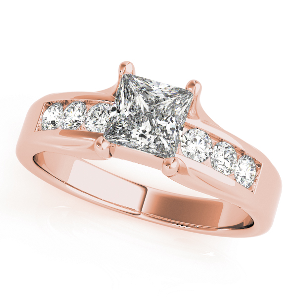 Single Row Channel Set Engagement Ring