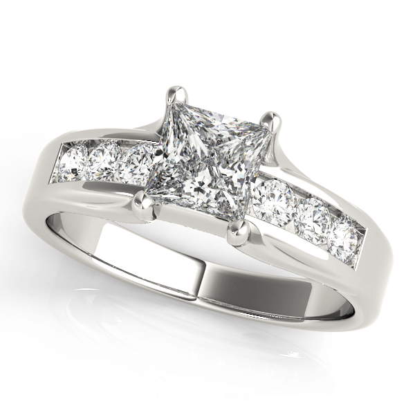 Single Row Channel Set Engagement Ring