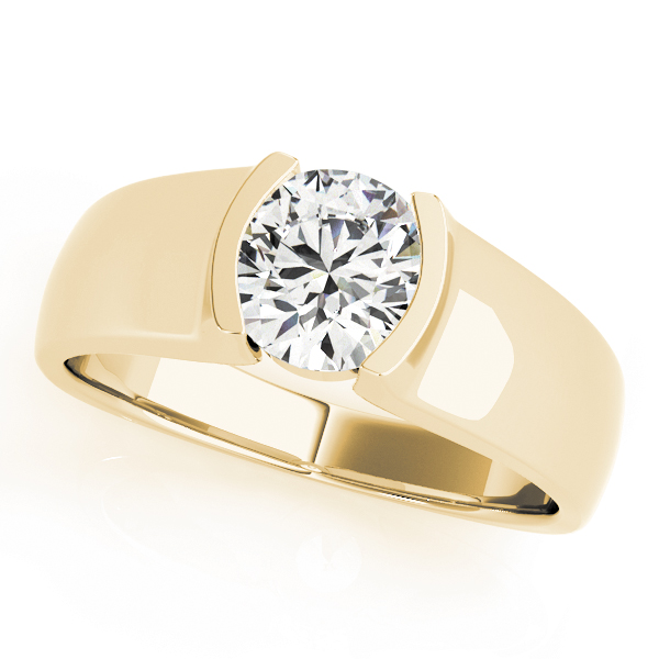 Half Bezel Solitaire Engagement Ring