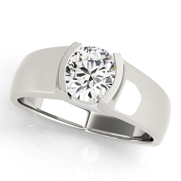 Half Bezel Solitaire Engagement Ring