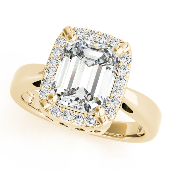 The Pearl Halo Engagement Ring, front view