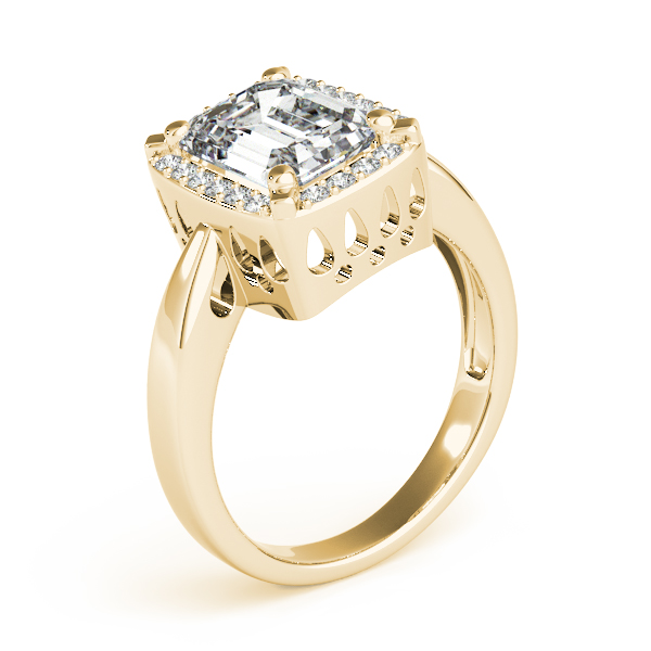 The Pearl Halo Engagement Ring, angled view