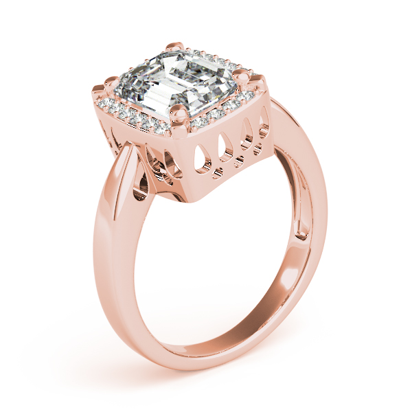 The Pearl Halo Engagement Ring, angled view