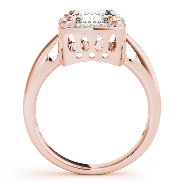 The Pearl Halo Engagement Ring, side view