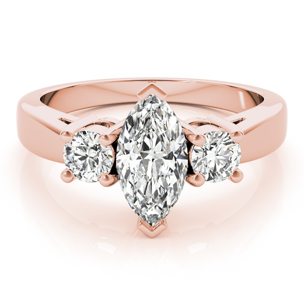 The Aubrey Three-Stone Engagement Ring, set view