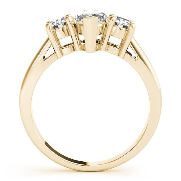 The Aubrey Three-Stone Engagement Ring, side view