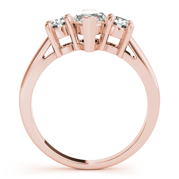 The Aubrey Three-Stone Engagement Ring, side view