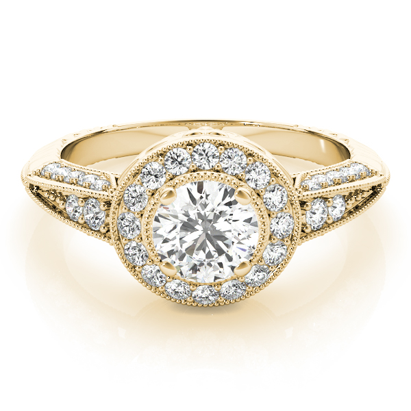 The Gabriella Halo Engagement Ring, set view