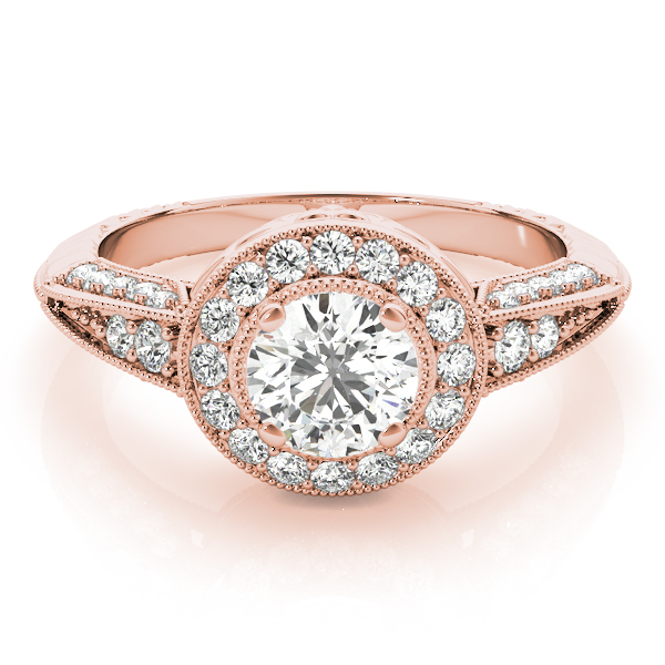 The Gabriella Halo Engagement Ring, set view