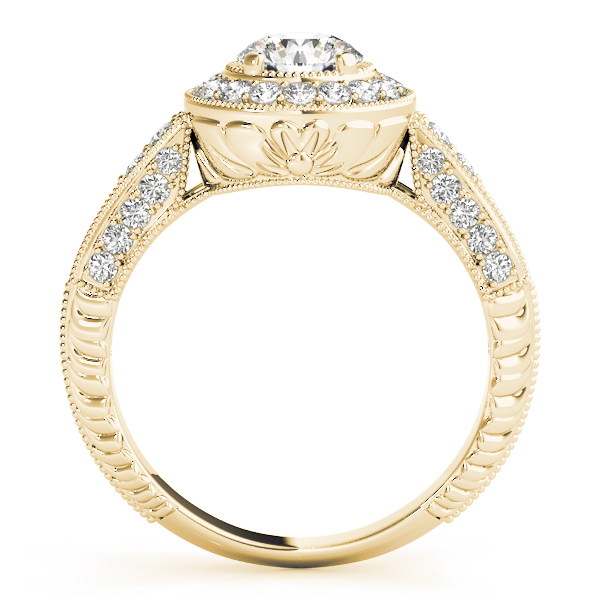 The Gabriella Halo Engagement Ring, side view