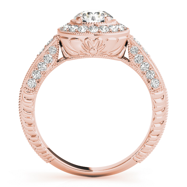 The Gabriella Halo Engagement Ring, side view
