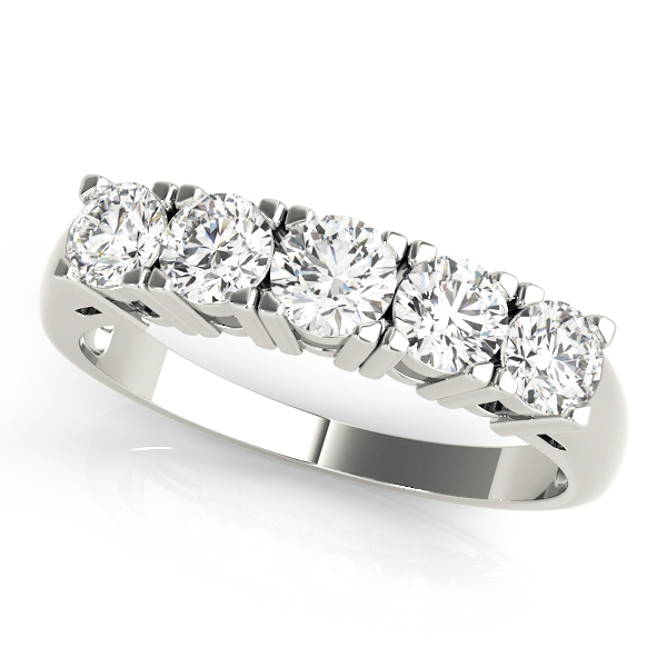 5-Stone Prong Set Wedding Bands