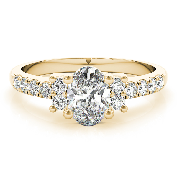The Gloria Single-Row Engagement Ring, set view