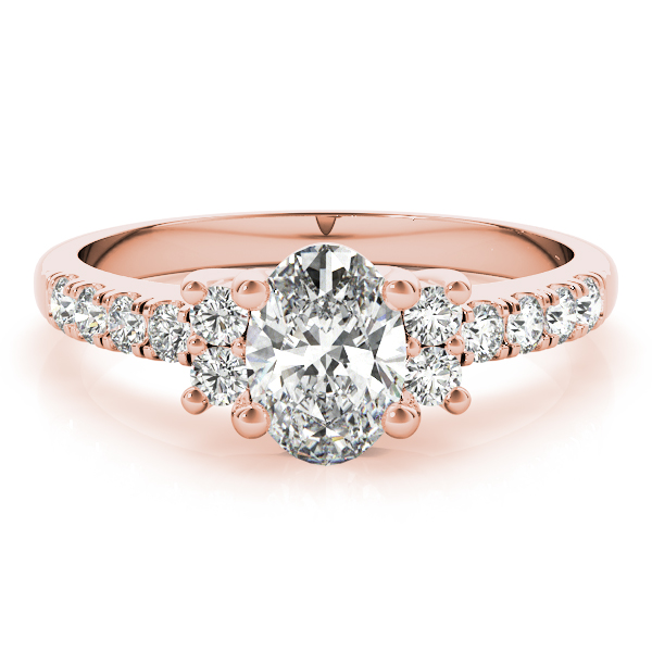 The Gloria Single-Row Engagement Ring, set view