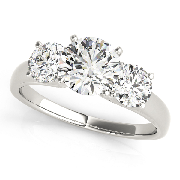 3-Stone Round Trellis Engagement Ring