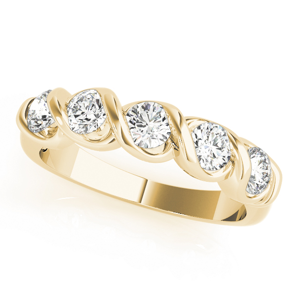 5-Stone Swirled Wedding Band