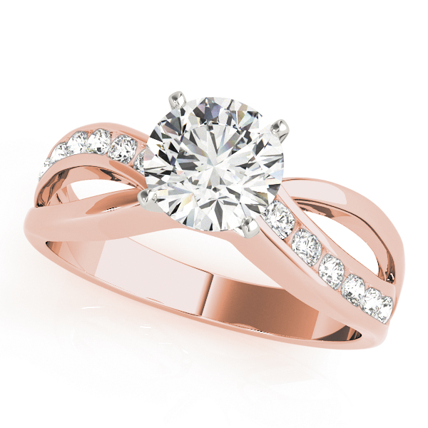 Swirl Channel Set Engagement Ring