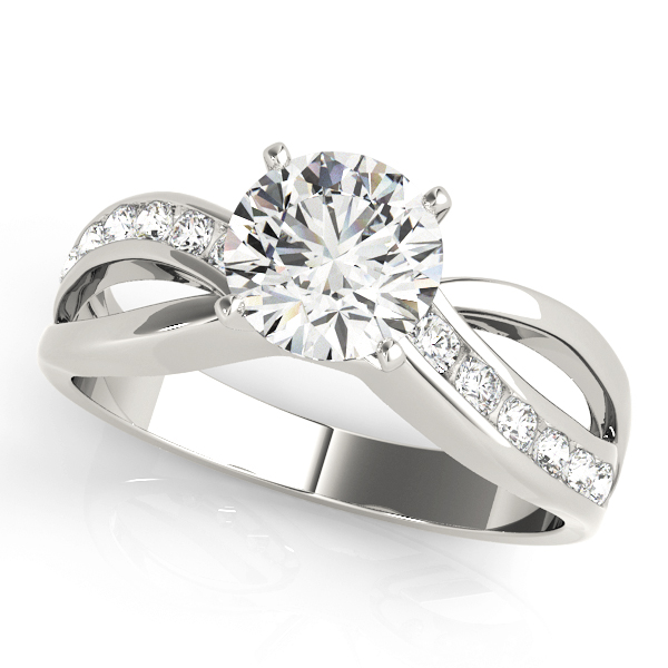 Swirl Channel Set Engagement Ring