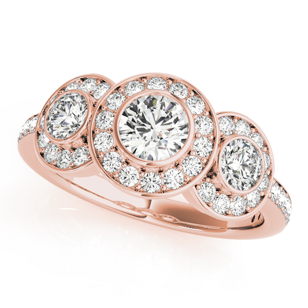 The Camille Three-Stone Engagement Ring, front view