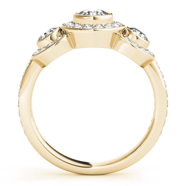 The Camille Three-Stone Engagement Ring, side view