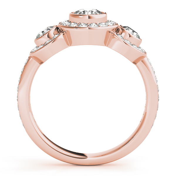 The Camille Three-Stone Engagement Ring, side view