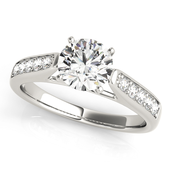Single Row Prong In Channel Cathedral Engagement Ring