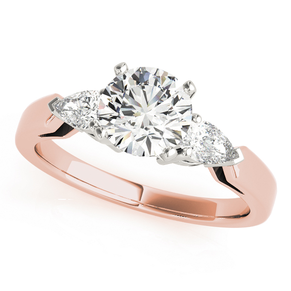 3-Stone Round & Pear Engagement Ring