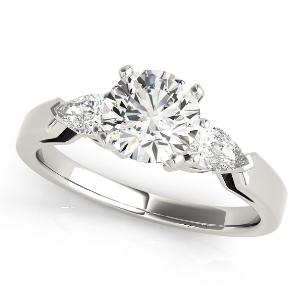 3-Stone Round & Pear Engagement Ring