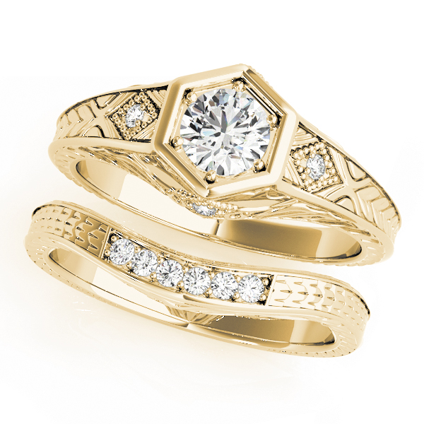 The Aubrey Vintage Engagement Ring, set view