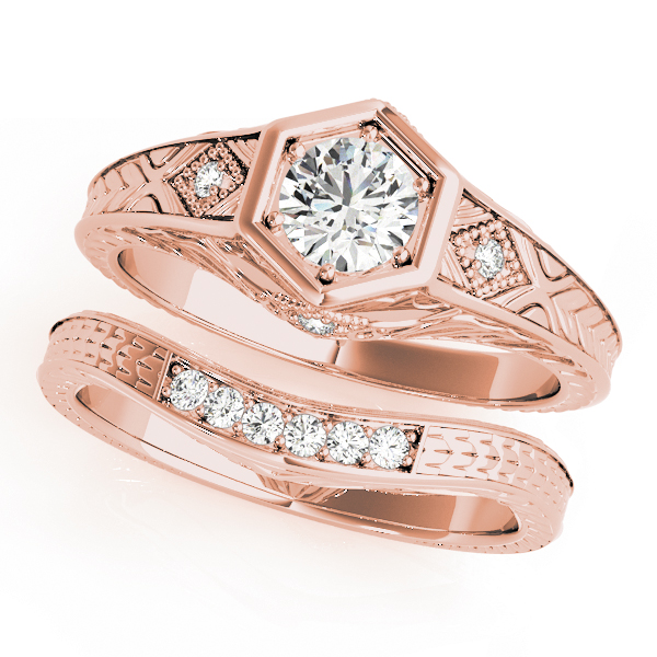 The Aubrey Vintage Engagement Ring, set view