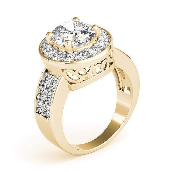 The Irene Halo Engagement Ring, angled view