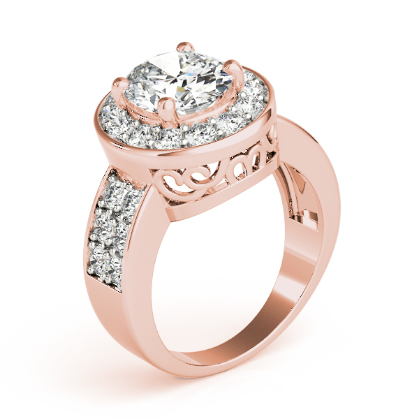 The Irene Halo Engagement Ring, angled view