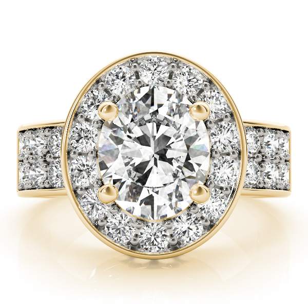 The Irene Halo Engagement Ring, set view