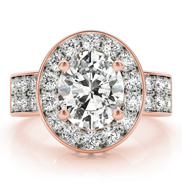 The Irene Halo Engagement Ring, set view