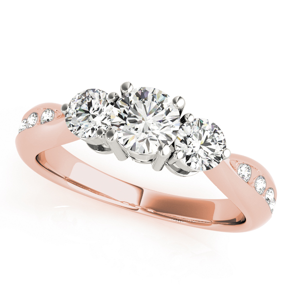 ENGAGEMENT RINGS 3 STONE ROUND
