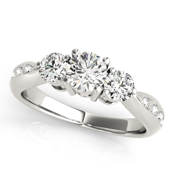 ENGAGEMENT RINGS 3 STONE ROUND