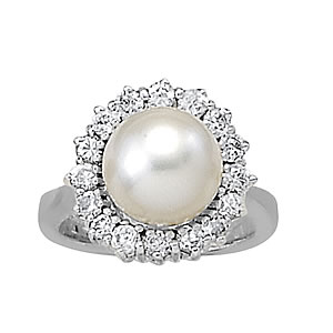 Floral Halo Color Pearl Rings