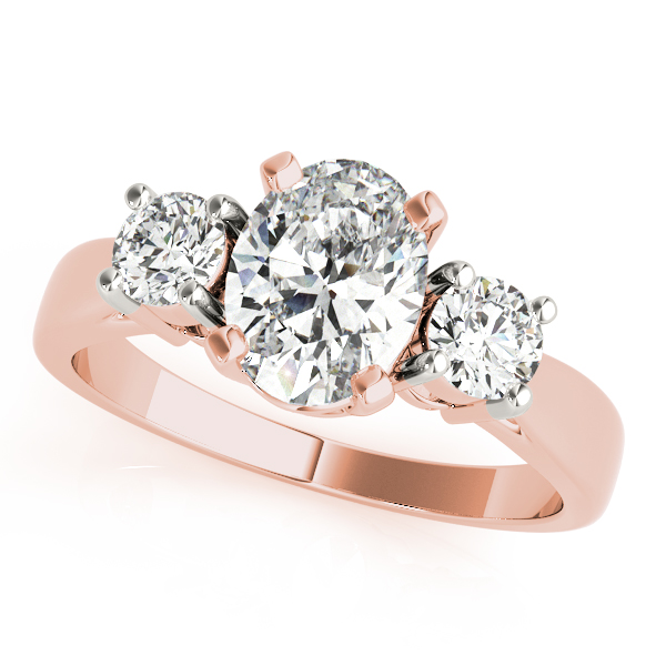 The Margaux Three-Stone Engagement Ring, front view